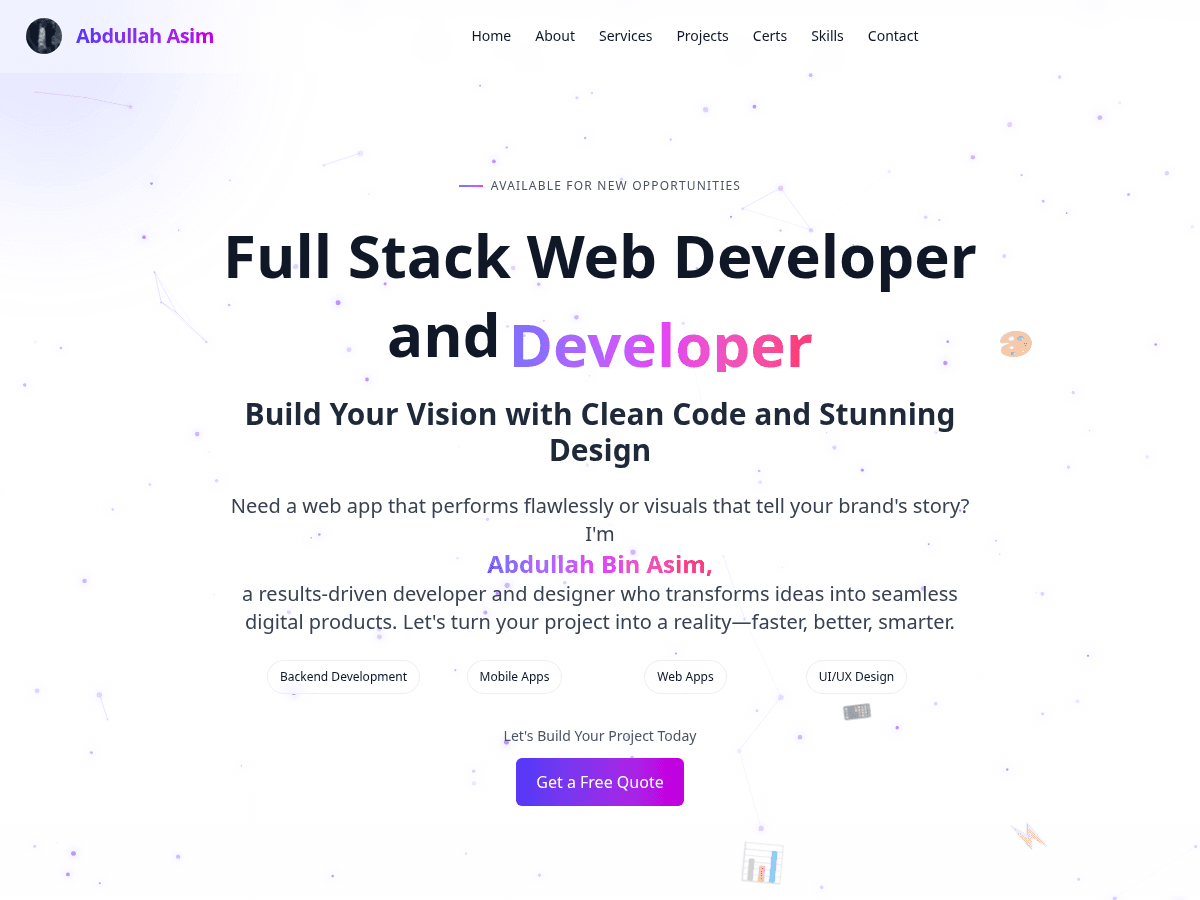 Portfolio Website — Animated Developer Portfolio with GSAP